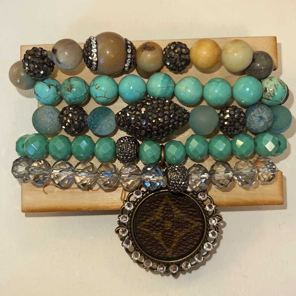 Beaded up cycle bracelet stack